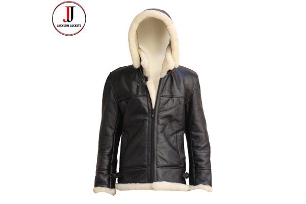 FLAVOR Men's Real Leather Bomber Jacket with Removable Fur Collar Aviator  at  Men’s Clothing store