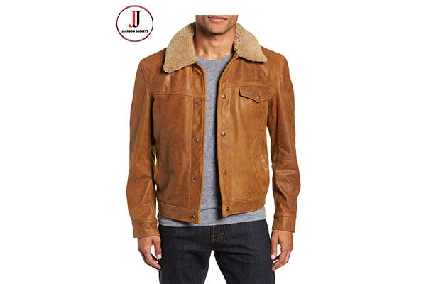 Behandeling Doctor in de filosofie Werkloos Vintage-Inspired Leather Trucker Jacket with Genuine Sheepskin Collar –  Jackson Jackets